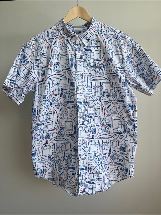 Columbia Other - Columbia Short-Sleeve Shirt With Camping Gear Print